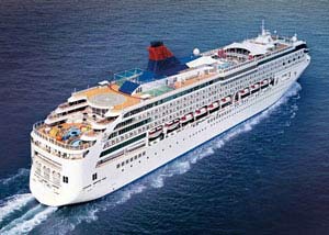 Cruise ship at sea